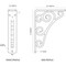 Ekena Millwork Tristan Wrought Iron Bracket, (Single center brace), Antiqued Silver 1 1/2"W x 5 1/2"D x 8"H BKTM01X05X08STNASV - alternate 8